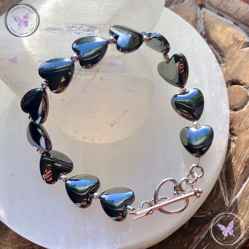 Hematite Hearts Healing Bracelet